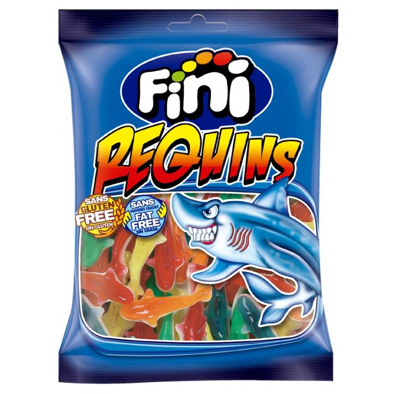 12 Sachets Bonbons Fini Requins Assortis Halal 90 Grammes Sachets