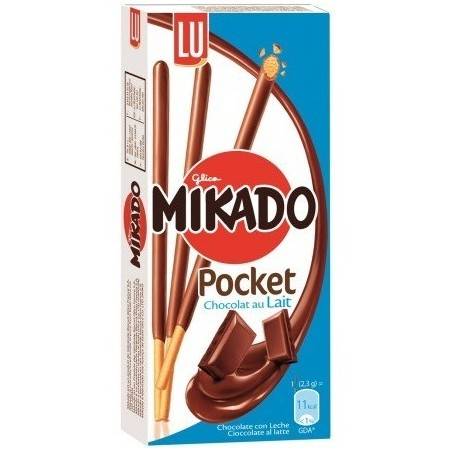 Biscuits au chocolat au lait Mikado Pocket 39 grammes - 24 pièces