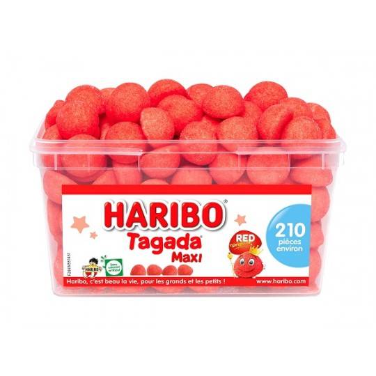 Bonbons Haribo Maxi Tagada Fraise - Bonbons tubos - Milleproduits