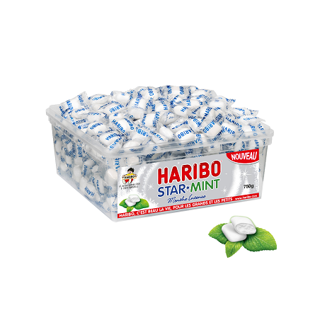 Bonbons Haribo Star Mint Menthe Intense - Bonbons tubos - Milleproduits