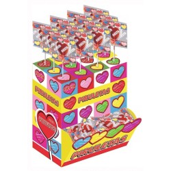 80 Sucettes Coeur Piruleta Cerise | Milleproduits.com : vos bonbons et chocolats à prix grossiste !