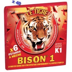 20 Paquets Pétard Bison 3 de 4 F2 Le Tigre - Pétards - Milleproduits