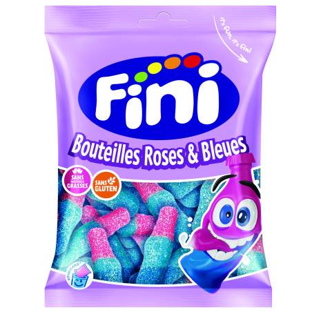 12 Sachets Fini Bouteilles Rose et Bleu Halal 90g | Milleproduits.com : vos bonbons et chocolats préférés à prix grossiste !