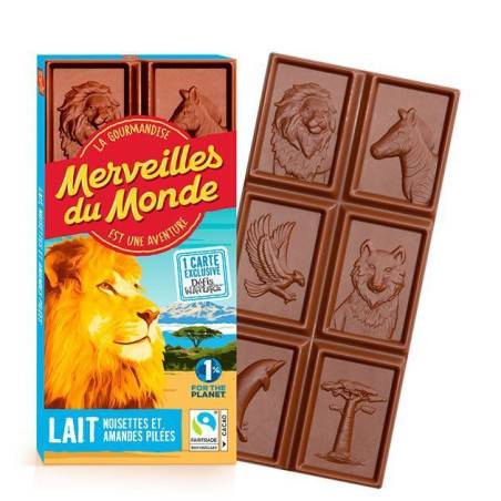 Tablettes chocolat au lait Merveilles du Monde 100g