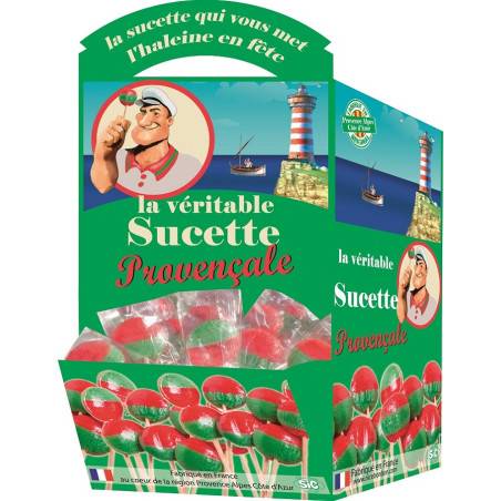 120 Sucettes Provençales Cerise | Milleproduits.com : vos bonbons et chocolats à prix grossiste !