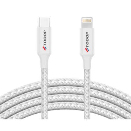 Cable type C/Lightning (Iphone) Tooop 1 mètre | Milleproduits.com : vos bonbons et chocolats préférés à prix grossiste !