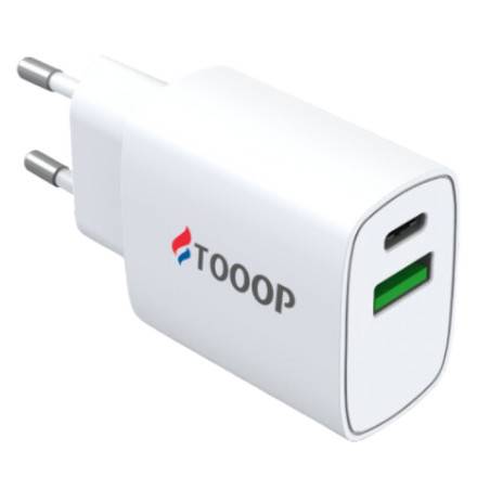 Chargeur mural double USB A et Type C Tooop | Milleproduits.com : vos bonbons et chocolats préférés à prix grossiste !