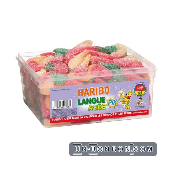 105 Bonbons Haribo Langue Acide Pik - Bonbons tubos - Milleproduits